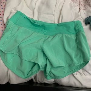 lime green lululemon speed up shorts 2.5